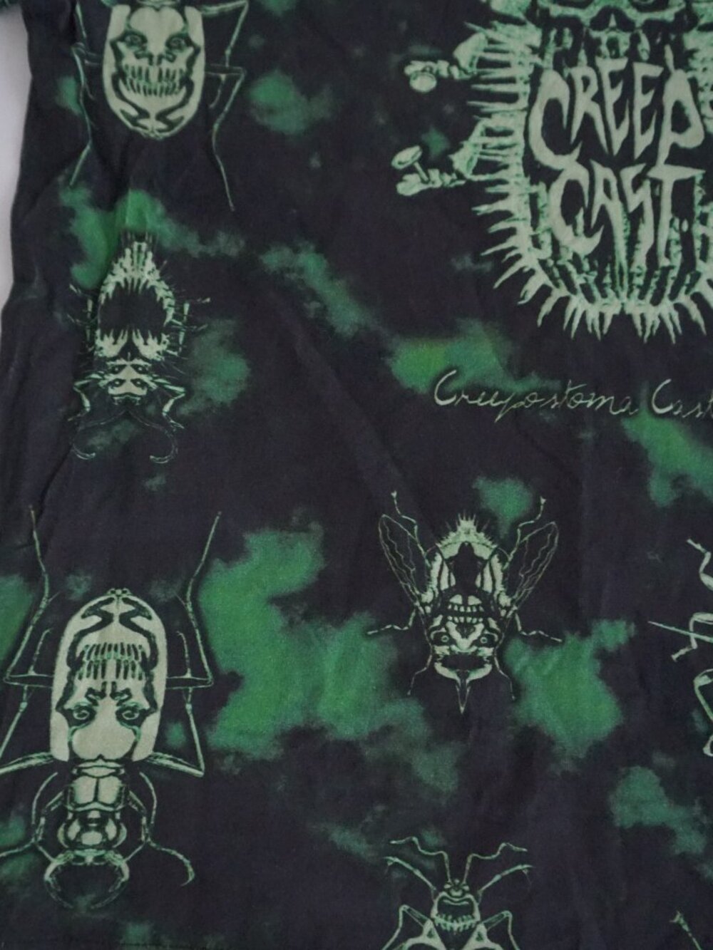 Creep Cast Black Green Bug Graphic Limited Release Streetwear Cotton Tee S - Picture 6 of 9
